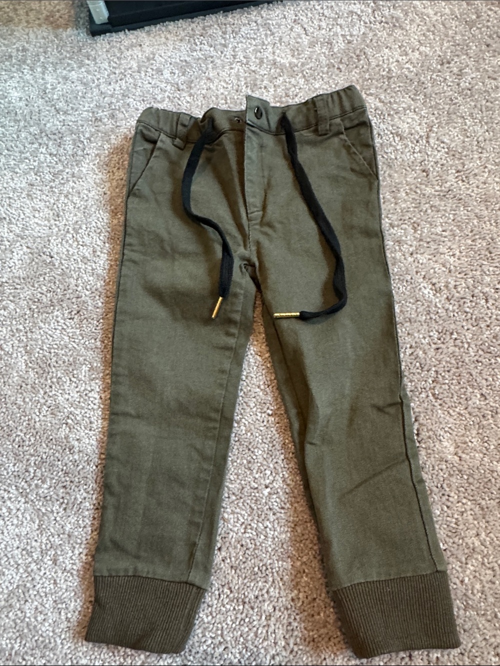 Bay co apparel Olive Green Jogger Pants with Drawstring 3-T